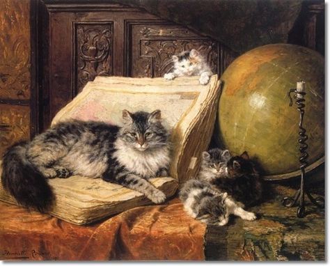 World Travelers Henriette Ronner-Knip Private Collection Fabian Perez, Cat Nursery, Illustration Kunst, Bo Bartlett, Kitten Art, Cat Lady Gift, The Great, Andrew Wyeth, Cats Artists