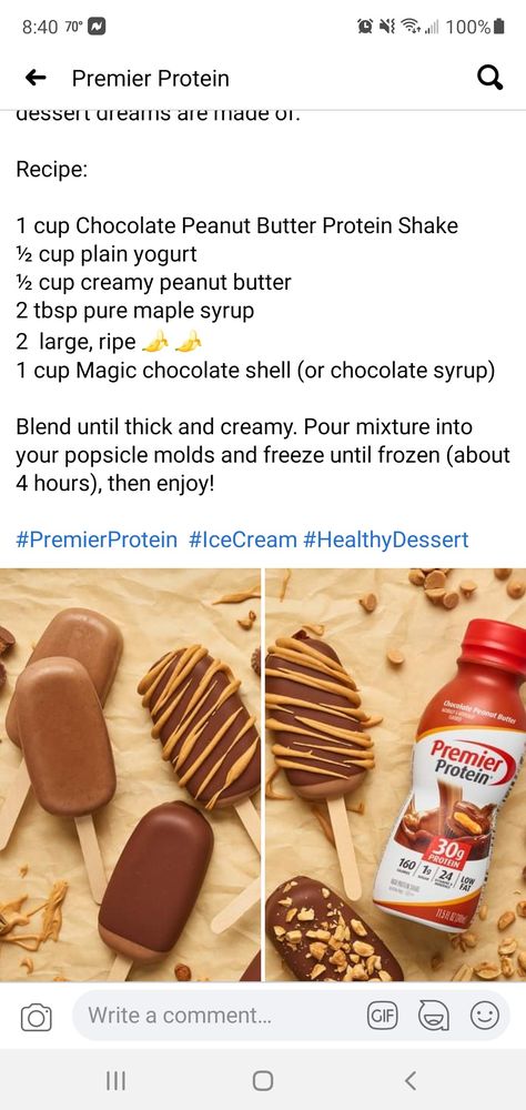 Peanut Butter Protein Shake, Sleeve Recipes, Magic Chocolate, Bariatric Sleeve, Premier Protein, Chocolate Shells, Protein Shake Recipes, Protein Recipes, Plain Yogurt