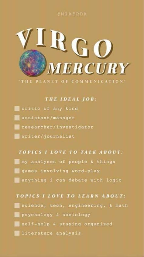 Mercury In Virgo, Virgo Mercury, House Astrology, Mercury Planet, Mercury Sign, Sagittarius Astrology, Zodiac Things, Planet Signs, Gemini Rising