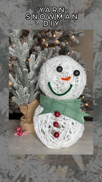 Rosa Enid on Instagram: "Yarn Snowman DIY ☃️ This DIY is so easy and fun to do! It’s the perfect thing to make during the holiday season! ☺️ Supplies: 2 Balloons Modge Podge White Yarn Hot Glue Chenille Stems for the Nose and Mouth Little foam ornaments for the eyes and buttons. Ribbon for the scarf How to make: Blow up your balloons, dip the yarn into the Modge Podge and then wrap it around the balloons. Then leave them to dry. Once they are dry, pop the balloons. Hot glue one ball on top of the other. Hot glue the eyes, nose and mouth, buttons and scarf! Then your snowman will be ready! I love this so much! It’s going to look great with my Holiday Decor! #christmascraft #christmasdiy #snowman #holidaydiy #holidaycrafts" Yarn Snowman, Yarn Balloon, Foam Ornaments, Snowman Diy, Thing To Make, Mod Podge Crafts, Diy Snowman, Modge Podge, Chenille Stems