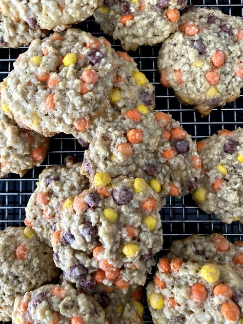 Cookies With Reeses Pieces, Oatmeal Reeses Pieces Cookies, Best Reeses Pieces Cookies, Reese’s Pieces Cookies Recipe, Reese’s Pieces Chocolate Chip Cookie Bars, Reese’s Pieces Chocolate Chip Cookies, Reese's Pieces Cookies, Reeses Cookies, Pumpkin French Toast Casserole