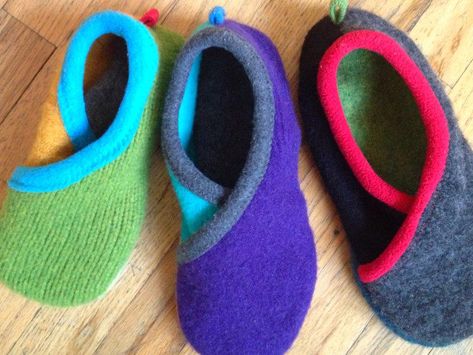 DIY: Upcycled Sweater Slippers | Jan Howell | Skillshare Slippers From Old Sweaters, Jan Howell, Sweater Slippers, How To Make Slippers, Crossover Sweater, Upcycled Sweaters, Upcycled Ideas, Upcycle Clothing, Knit Slippers