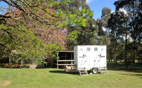 Luxury Portable Trailers - Wedshed The Stables, Rural Retreats, Portable Toilet, Unique Wedding Venues, Rustic Barn, Stables, Unique Wedding, Recreational Vehicles, Wedding Venue