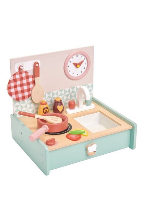 Shop Tender Leaf Toys Online | Nordstrom Folding Structure, Mini Chef, Toy Kitchen Set, Play Kitchens, Wooden Utensils, Play Food, Chocolate Pots, Toy Kitchen, Boy Accessories