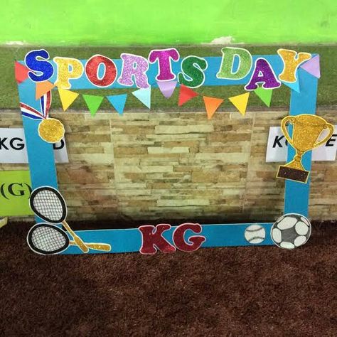 Sports Day Bulletin Board Ideas, Sport Day Decoration Ideas For Kids, Sport Day Decoration Ideas, Sports Day Theme Ideas, Sports Day Decoration Ideas School, Sports Day Kindergarten, Cute Purple Wallpapers, Sports Day Banner, Sports Day Activities