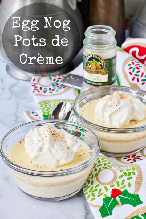 Eggnog Panna Cotta, Good Pie, Eggnog Recipe, French Dessert, Themed Desserts, Creamy Desserts, Homemade Treats, Holiday Cooking, Trifle