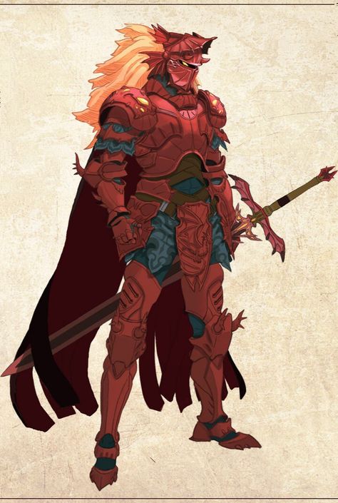 Red Dragon Concept Art, Dragon Knight Art Character Design, Red Knight Fantasy Art, Dnd Knight Art, Dragon Armor Art, Hell Knight, Red Armor, Dragon Armor, Red Knight