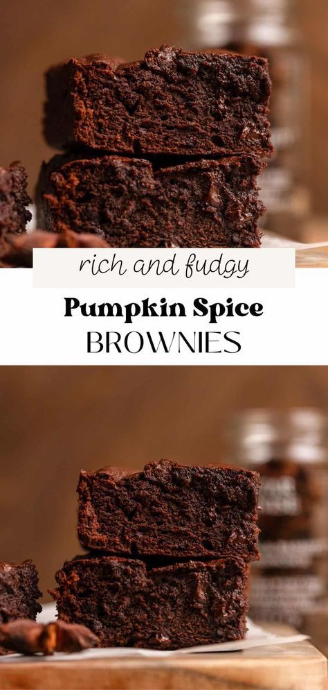 Pumpkin Spice Brownies (from Scratch!) Healthy Pumpkin Brownies, Pumpkin Brownie Recipes, Pumpkin Spice Brownies, Pecan Pie Easy, Brownies From Scratch, Pumpkin Brownies, Pie Easy, Fall Desserts Easy, Brownie Toppings