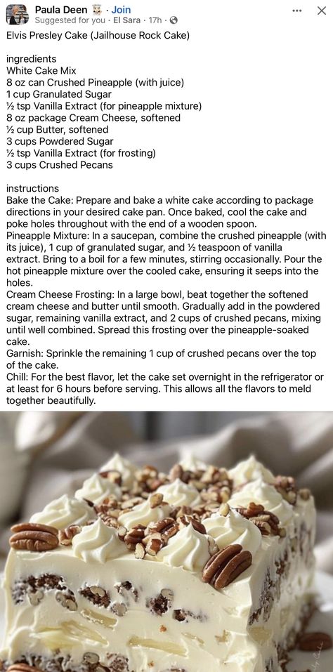 60s Desserts, Jailhouse Rock Cake Recipe, Pineapple Poke Cake Recipes Condensed Milk, Elvis Presley Cake Recipe, Jailhouse Rock Cake, Turtle Poke Cake Recipe, Elvis Presley Jailhouse Rock Cake Recipe, Butter Pecan Praline Poke Cake By 12 Tomatoes, Elvis Presley Jailhouse Rock Cake