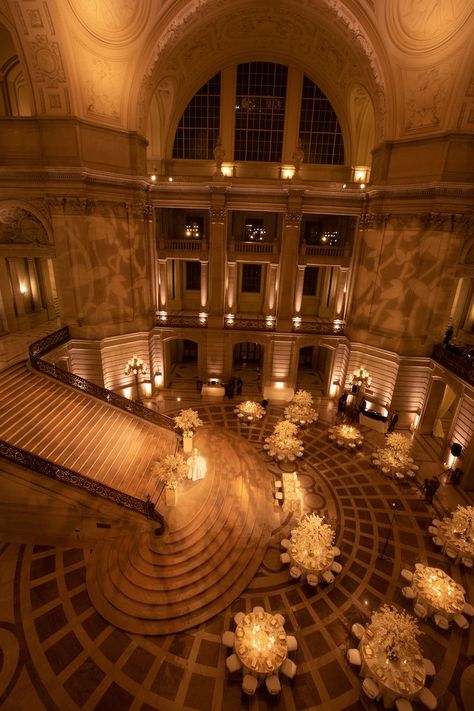 Indian Wedding Decor Ideas, Staircase Wedding, Ballroom Aesthetic, Indian Wedding Decor, Fancy Ball, San Francisco City Hall Wedding, Ball Aesthetic, Castle Aesthetic, Wedding Decor Ideas