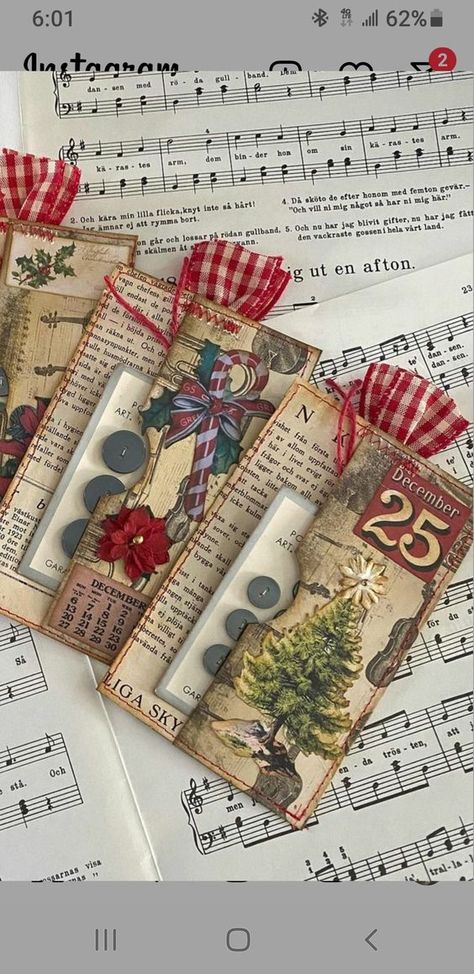 Journaling Tags Ideas, Vintage Christmas Junk Journal Ideas, Christmas Ephemera Ideas, Christmas Junk Journal Embellishments, Christmas Tags Handmade Vintage Style, Ephemera Ideas For Junk Journals, Xmas Tags Handmade, Christmas Junk Journal Tags, Christmas Gift Tag Ideas Diy