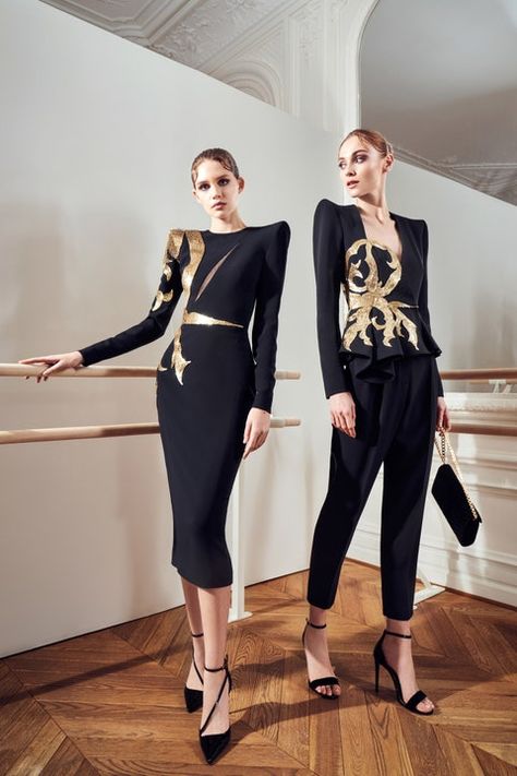 International Fashion Designers, Zuhair Murad, Stage Outfits, Couture Collection, Event Dresses, Pre Fall, Couture Dresses, Elegant Outfit, Black And Gold