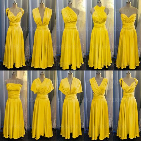 Yellow Bridesmaid Dress Long, Yellow Bridesmaid, Yellow Wedding Theme, Bridesmaid Dresses Floor Length, Convertible Bridesmaid Dress, Custom Bridesmaid Dress, Yellow Bridesmaid Dresses, Bridesmaid Dresses Long Chiffon, Yellow Bridesmaids