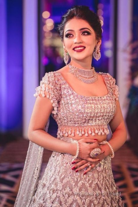 15 Times Brides Experimented With Their Blouse Sleeves! | WedMeGood Sangeet Blouse Designs, Jewellery For Gown, Reception Blouse Design For Bride, Lehnga Dress, Designer Bridal Lehenga, Indian Bridal Lehenga, Indian Bridal Dress, Indian Gowns Dresses, Indian Bridal Wear