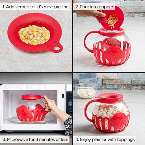 Microwave Popcorn Maker, Air Popper, Microwave Popcorn Popper, Microwave Snacks, Healthy Popcorn, Homemade Popcorn, Best Popcorn, Popcorn Bowl, Air Popped Popcorn