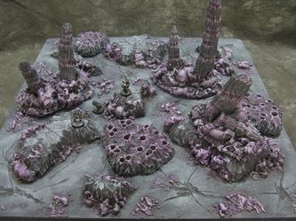 Alien Terrain - First Wave - CT Alien Terrain, Warhammer 40k Tabletop, Warhammer 40k Tyranids, Pokemon Terrarium, Styrofoam Crafts, Dnd Crafts, Dnd Mini, Alien Plants, Warhammer Terrain