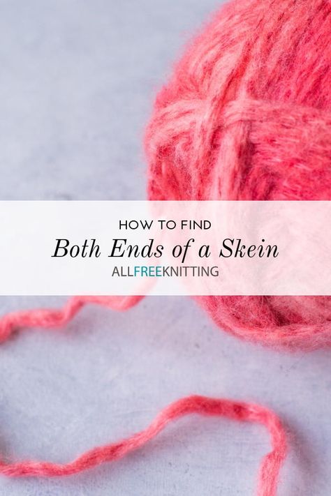 Learn how to start a fresh skein of yarn by watching this video tip that shows how to find not only the outer yarn end, but the center one as well. When this video's author was starting out in knitting, she was always baffled by locating the yarn end in the middle (center pull), so she hopes this tip will help those just starting out in the needlecraft! There's no need to be intimidated or feel panicked when you can't find the end of the yarn. Check out the tips outlined below and How To Find The End Of A Skein Of Yarn, Yarn Basket, Crochet Chain, Yarn Skein, Yarn Ball, Knitted Shawls, Knitting Needles, Crochet Ideas, How To Find