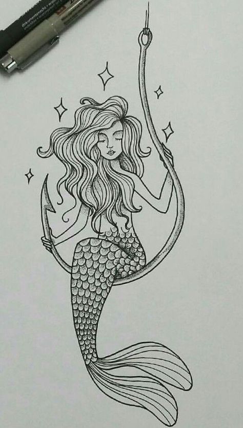 30 Tattoo, Mermaid Drawing, Mermaid Sketch, Tattoos Mandala, Couple Drawing, Drawing Eyes, Mermaid Drawings, Mermaid Tattoo, Doodle Art Drawing