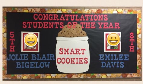 Smart Cookie bulletin board Smart Cookies Door Decoration, Cookie Bulletin Board, Baking Bulletin Board Ideas, Cookie Monster Bulletin Board, Smart Cookies Bulletin Board, Smart Cookie, Cookie Jars, Educational Activities, Bulletin Boards