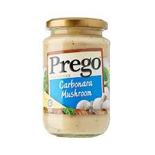 Prego Carbonara Mushroom Pasta Sauce reviews Prego Sauce, Mushroom Pasta Sauce, Carbonara Sauce, Monosodium Glutamate, Sweet Basil, Mushroom Pasta, Flavor Enhancers, Soy Protein, Pasta Sauce