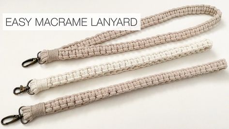 DIY: EASY MACRAME LANYARD TUTORIAL | STEP BY STEP | FOR ABSOLUE BEGINNERS | Diy Easy Macrame, Macrame Lanyard, Lanyard Tutorial, Crochet Lanyard, Diy Lanyard, Easy Macrame, Crochet Purse Pattern Free, Beginners Crochet, Mini Macrame