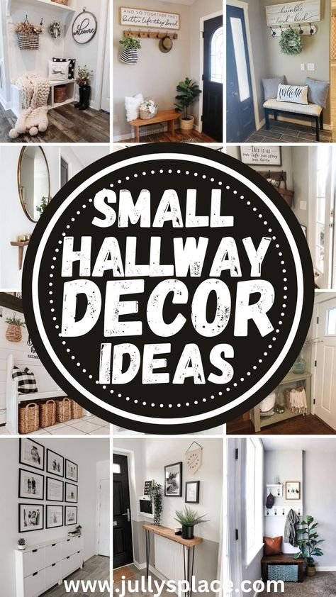 small hallway decor ideas, small entryway ideas, hallway ideas, entryway decor ideas Small Hallway Wall Decor, Small Narrow Hallway Ideas, Hallway Wall Decor Ideas Narrow, Narrow Hallway Decorating Ideas, Small Hallway Table, Small Hallway Decorating, Small Hallway Decor, Rental House Decorating, Narrow Entryway Decor