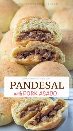 Learn how to make Filipino pandesal with pork asado. These pandesal bread buns are light, soft and tender. And the pork filling is sweet-salty and packed with Asian flavors. A perfect afternoon snack for everyone to enjoy!  #pandesal #siopao #bao #pao #bakedbuns #porkbuns #filipinorecipe #filipino #asado #chinesebbw #charsiu #charsiew #sweetpork #braisedpork Filipino Pandesal Recipes, How To Make Pandesal Filipino Recipes, Soft Pandesal Recipe Philippines, Pandesal Recipe Soft, Siopao Recipe Philippines, Pork Recipes Filipino, Easy Pandesal Recipe, Pandesal Recipe Philippines, Best Pandesal Recipe