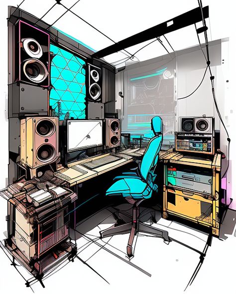 a Guide to Music Production Equipment: Amp Up Your Sound, Elevate Your Creativity Studio Decorating, Produce Music, Music Production Equipment, Recording Booth, Sound Equipment, Digital Audio Workstation, Sound Speaker, Style Reference, Studio Monitors