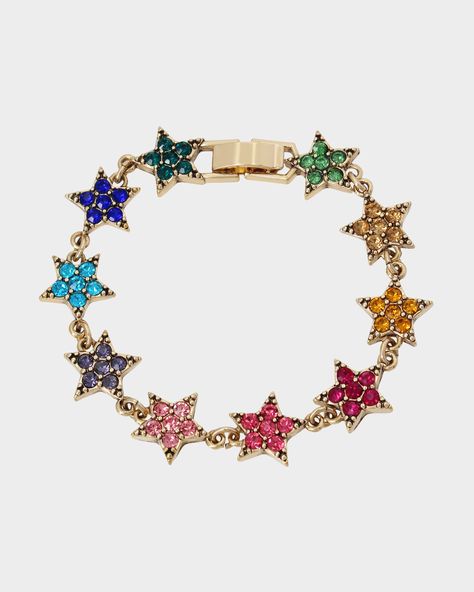 HEAVENLY CREATURES STAR FLEX BRACELET MULTI - JEWELRY - Betsey Johnson Heavenly Creatures, Rainbow Star, Bracelet Online, Jewelry Lookbook, Betsey Johnson Jewelry, Girly Jewelry, Jewelry Inspo, Dream Jewelry, Collar Necklace