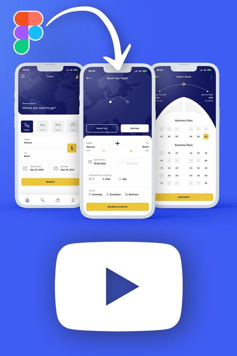 In todays Figma tutorial we will design UX/UI for Travel Mobile App. This is second video from the series of speed designs, perfect for relaxation & learning without my usual, boring narration. I'm deliberately not using more advanced features of Figma like auto layout, components and I'm not using external design system. I'm also not following some of the good practices and many concepts related to UI and UX design. I'm doing it this way, so even the total beginner can replicate my steps. Figma Tutorial, Ui And Ux Design, External Design, Flight Training, Travel App, Business Class, Mobile App Design, Design System, Ux Ui