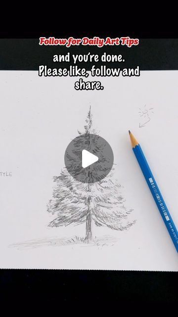 Jon Cane on Instagram: "How to draw a tree. Please follow!

Check out FedoraLifestyle on YouTube for full length drawing tutorials!

#art
#artist
#creative
#shadingtutorial
#pencildrawing
#shading
#dailyart
#drawing
#sketchbook
#drawingtutorial
#illustrator
#illustration
#timelapse
#timelapseart
#aesthetic
#artlessons
#artreels
#artchallenge
#reels
#howtodraw
#arttutorial
#tutorial
#drawing
#drawingchallenge
#shading
#trees
#christmastree" Trees Pencil Drawing, Pencil Pine, Trees Drawing Tutorial, Draw A Tree, Draw Trees, Tutorials Art, Shading Drawing, Tutorial Drawing, How To Shade