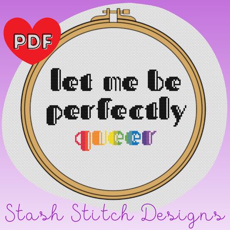 Lgbtq Cross Stitch Patterns, Pride Cross Stitch Patterns Free, Lgbtq Cross Stitch, Gay Cross Stitch, Pride Cross Stitch Pattern, Pride Embroidery Ideas, Pride Cross Stitch, Pride Embroidery, Stitch Quotes