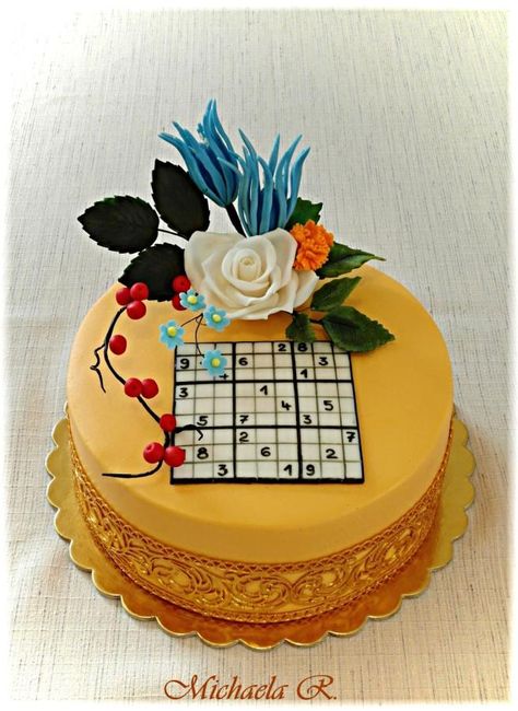 Birthday sudoku cake by Mischell Sudoku Cake, Donut Ideas, Awesome Cakes, Themed Birthday Cakes, Fancy Cakes, Cake Cake, Cake Inspiration, Cakes And More, Cake Art