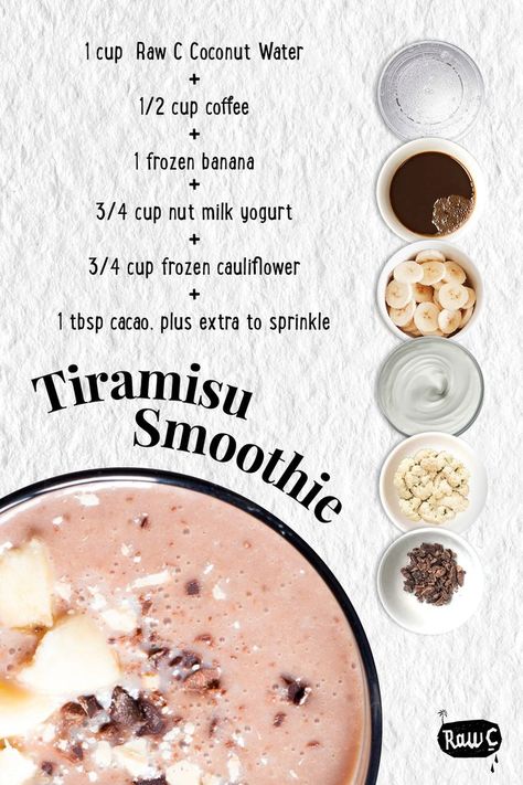 Recipe for Tiramisu Smoothie Tiramisu Smoothie, Tiramisu Italian, Curry Rice Recipes, Curried Rice, Healthy Beverages, Curry Rice, Nut Milk, Rice Recipe, Frozen Banana