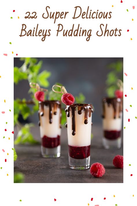 Strawberry Shortcake Pudding Shots, Baileys Chocolate Pudding Shots, Pudding Shots With Baileys, Coffee Pudding Shots, Shots With Baileys, Pudding Shots Alcoholic, Baileys Pudding Shots, Baileys Pudding, Vanilla Pudding Shots