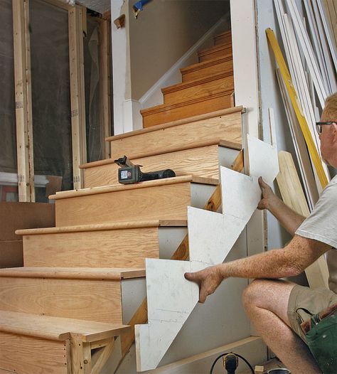 Article Image Stairs Without Railing, Stairs Stringer, Wrought Iron Stairs, Treads And Risers, Staircase Remodel, Home Building Tips, Staircase Makeover, Stairway Design, Stair Remodel