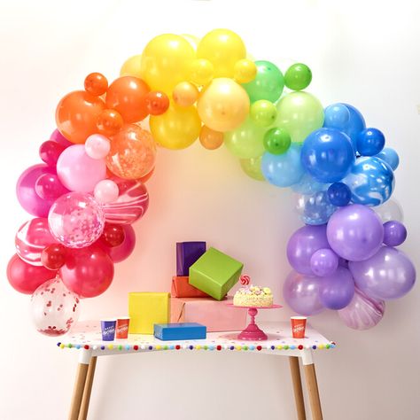 Rainbow Balloon Garland, 12 Balloons, Rainbow Balloon Arch, Rainbow Party Supplies, Rainbow Party Decorations, Balloon Arch Kit, Rainbow Diy, Orange Balloons, Balloon Arches