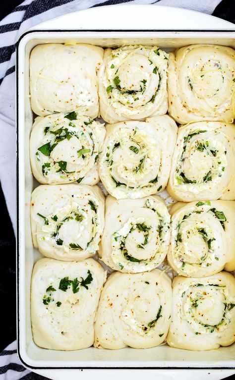 Savory Freezer Snacks, Garlic Cinnamon Rolls, Savory Cinnamon Rolls Recipe, Make Ahead Pastries, Stuffed Rolls Recipe, Savory Rolls Recipe, Bread Rolls Recipe Stuffed, Freezer Meals Breakfast, Savory Cinnamon Rolls