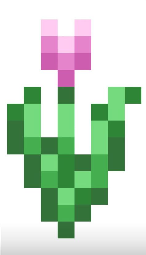 Minecraft Flower Printable, Minecraft Rock Painting Ideas, Pink Tulip Minecraft, Minecraft Item Pixel Art, Minecraft Flowers Pattern Grid, Minecraft Flower Template, Minecraft Flower Painting, Carta Minecraft, Pixel Minecraft Art