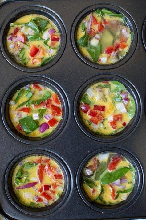 Southwest Egg Muffin Cups are made with a few fresh ingredients and bake in the oven in less than 30 minutes! These egg cups are great for meal prep and are enjoyed by kids and adults. A healthy breakfast or snack with less than 70 calories each. Jumbo Egg Muffin Cups, Lactose Free Dinners, Egg Muffin Cups Healthy, Mealprep Recipe, Veggie Egg Cups, Muffin Cups Recipes, Egg Muffins Healthy, Baked Egg Cups, Keto Fasting