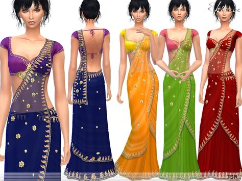 Saree embellished. 4 different colors. New item. Custom mesh by me.  Found in TSR Category 'Sims 4 Female Everyday' Sims 4 Muslim Cc, Halterneck Mini Dress, National Clothes, Sims 4 Dresses, Sims 4 Downloads, Sims 4 Update, Sims 4 Collections, Sims 4 Mods Clothes, Gathered Dress