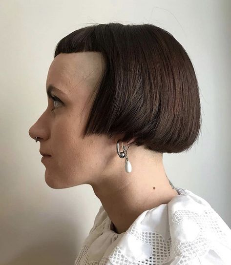 Weird Haircuts, Concave Bob, Sleek Bob Hairstyles, Hair Fails, Bobbed Hair, Short Bobs, Stacked Bob Hairstyles, Shaved Nape, Short Bangs