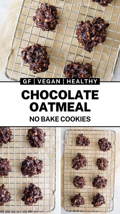 Chocolate Oatmeal No Bake Cookies, Chocolate Oatmeal No Bake, Gluten Free No Bake Cookies, Cocoa Oatmeal, Oatmeal No Bake, Chocolate Rice Crispy Treats, Healthy No Bake Cookies, Oatmeal No Bake Cookies, Chocolate Coconut Cookies