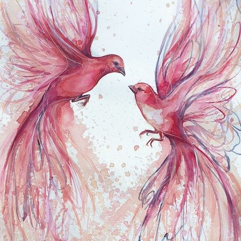 Acrylic Painting Ideas, Painting Ideas, Acrylic Painting, Birds, Canvas, Pink, Art