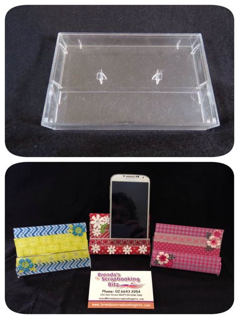 Remember your old cassette case? Rejuvinate them with Washi Tape and use them as a holder for your phone.No need to lose your phone again because something has been put on top of it. Can't decide what patterns to use? Make as many as you want and have one in each room. Change them as often as you like or until you run out of Washi Tape. Have fun. Cassette Tape Cases Crafts, Cassette Crafts, Vhs Tape Case, Cassette Tape Crafts, Old Cassette, Velcro Wallet, Cellphone Holder, Cassette Audio, December Crafts