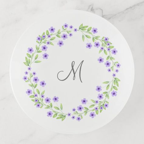 Violet Watercolor, Plate Painting, Clay Plates, Birthday Plate, Pottery Painting Designs, Trinket Trays, Purple Paint, Ceramic Tray, Painted Plates