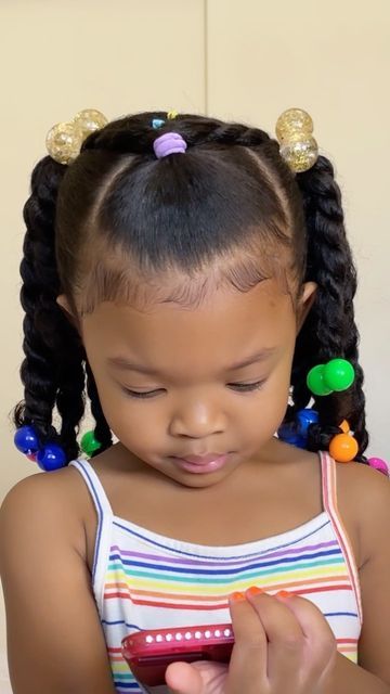 Simple Kids Hairstyles, Black Toddler Hairstyles, Black Baby Girl Hairstyles, Baby Girl Hairstyles Curly, Hairstyle Simple, Daughter Hairstyles, Toddler Braided Hairstyles, Twist Hairstyle, Cute Toddler Hairstyles