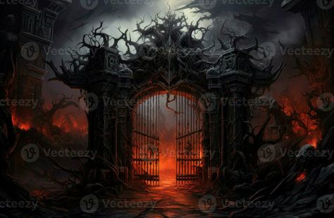 Gate fire hell. Generate Ai Gates Of Hell, Floor Wallpaper, Photo Search, Chest Tattoo, Holy Spirit, Chandeliers, Gate, Royalty Free Stock Photos, Stock Photos