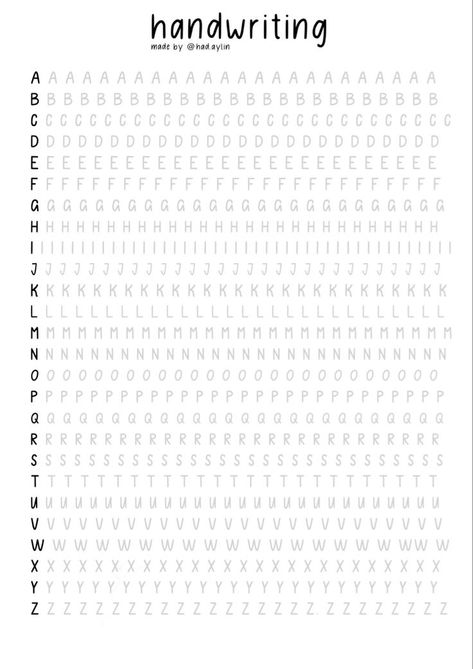 Handwriting practice sheet 🤍 | Schöne schriftarten alphabet, Schön schreiben lernen, Kalligraphie für anfänger Handwriting Templates, Improve Handwriting Worksheets, Handwriting Styles To Copy, Handwriting Template, Alphabet Practice Sheets, Handwriting Worksheet, Handwriting Practice Paper, Hand Lettering Practice Sheets, Cute Handwriting