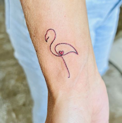 40 Tattoos For Women, Flamingo Motherhood Tattoo, Flamingo Wrist Tattoo, Tiny Flamingo Tattoos For Women, Flamingo Minimalist Tattoo, Mother Daughter Flamingo Tattoos, Flamingo Heart Tattoo, Flamingo Family Tattoo, Cute Flamingo Tattoo